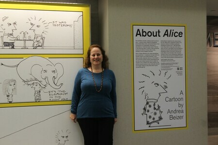 Me in front of "About Alice"